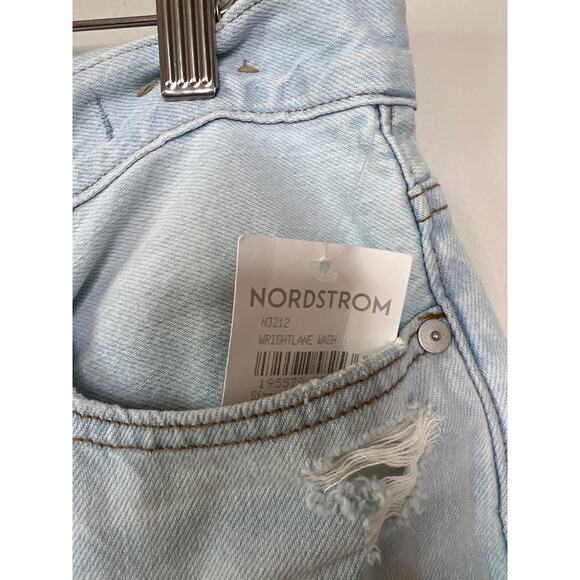 NWT Madewell The Slouchy Boyjean Distressed Wrightlane Light Wash Size: 28 - Picture 5 of 9